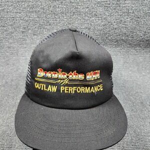 Vintage Trucker Hat Cap Snapback Adult Outlaw Performance Born In USA Mesh Back